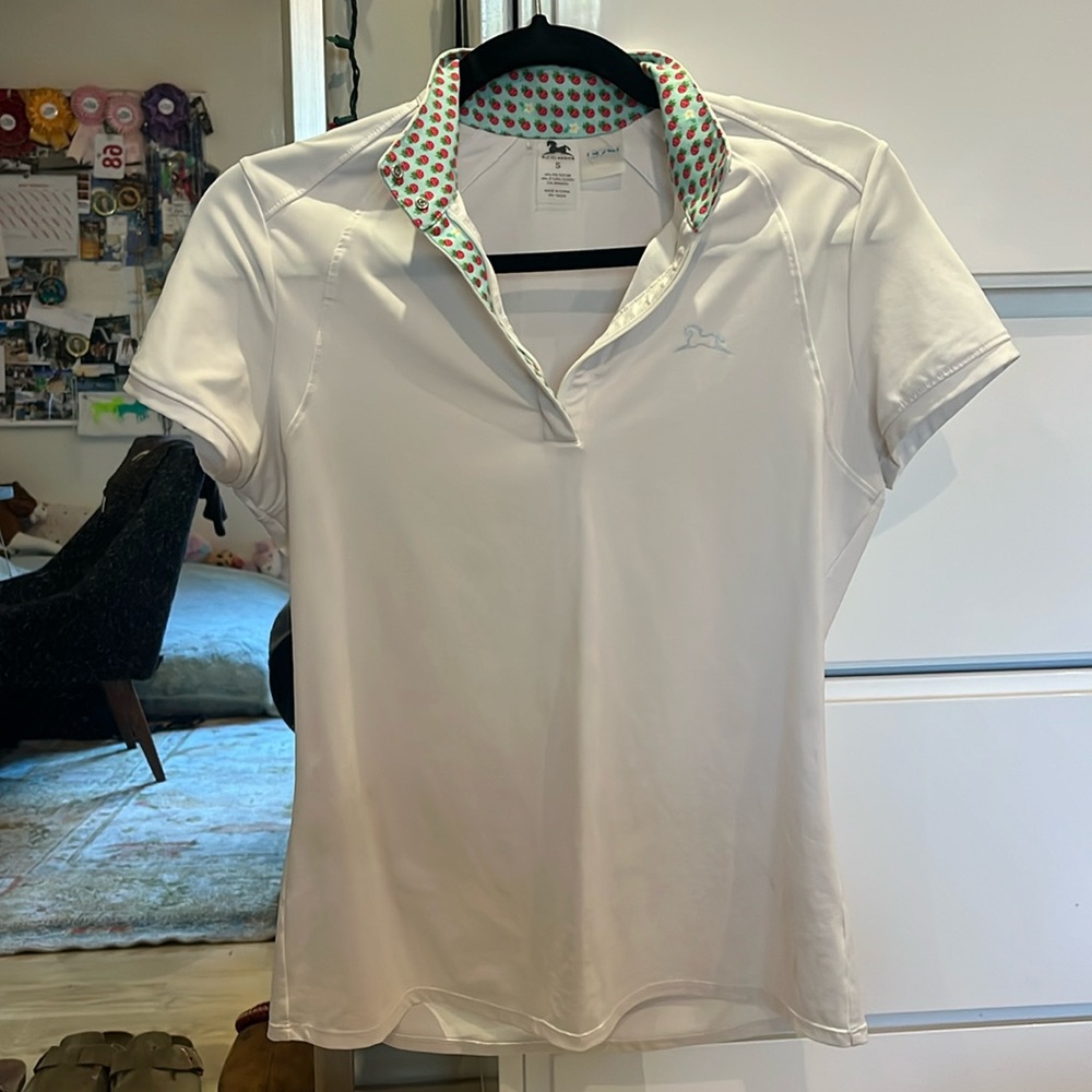 RJ Classics 37.5 short sleeve strawberry collared show shirt, size small